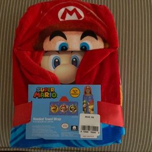 Super Mario brothers kids hooded towel wrap